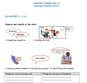 Business English - Making a phone call - Starting a Business Call