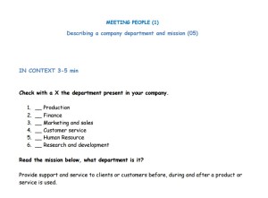 Business English - Meeting People at Work - Describing a company department
