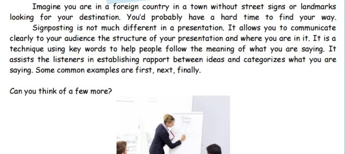 Business English - Presentation Procedure - Signposting