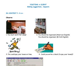 Business English - Visiting a client - Making suggestions, requests