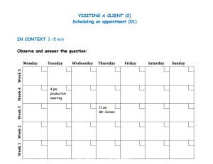 Business English - Visiting a client - Scheduling an appointment